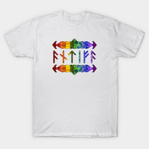 Antifa Runes - Rainbow T-Shirt by Tiger Torre